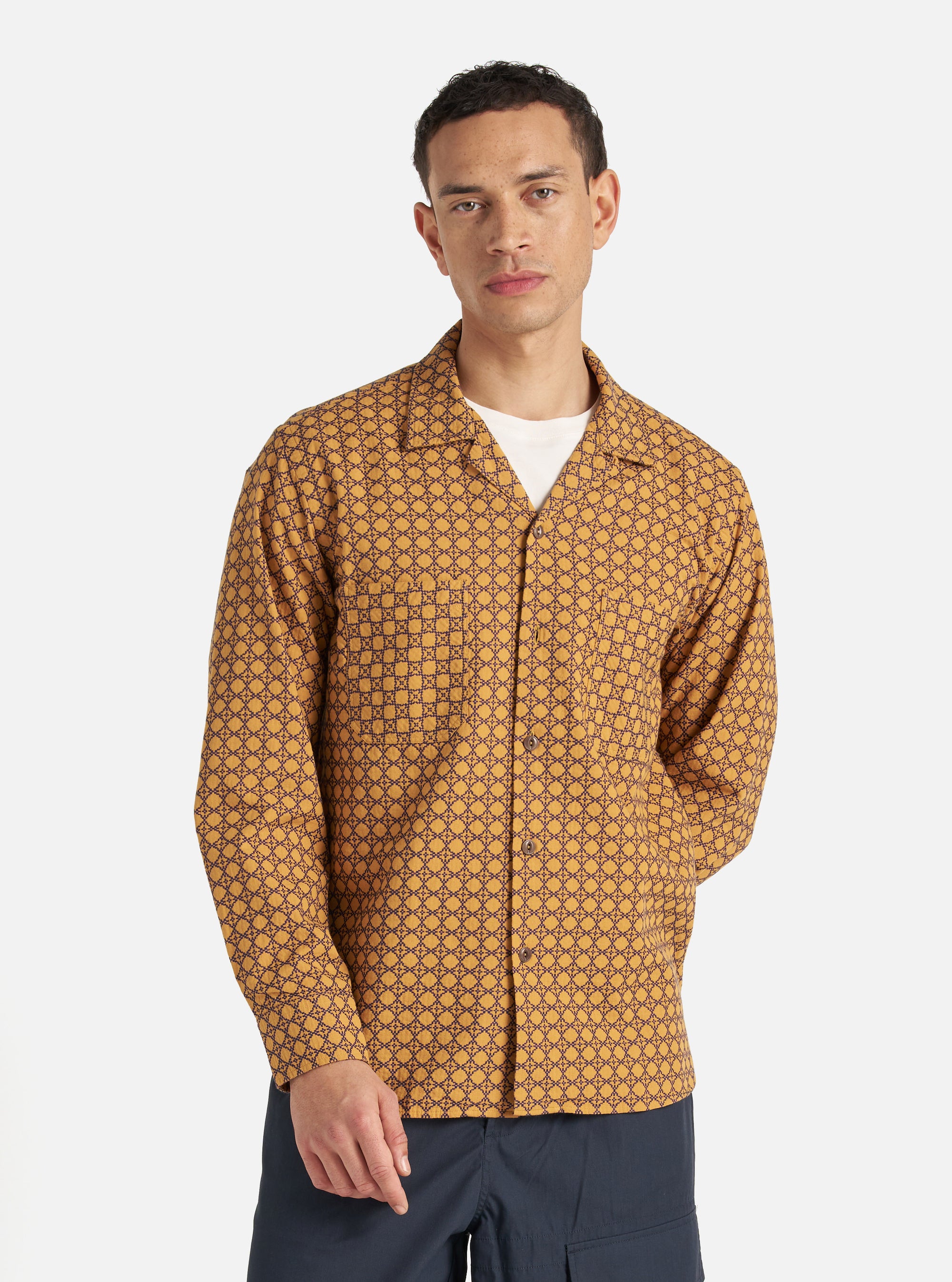 Gold/Navy Rhodes Cotton Work Shirt