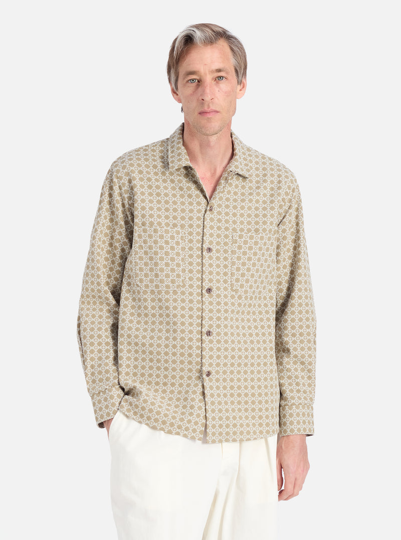 Sand/White Rhodes Cotton Work Shirt