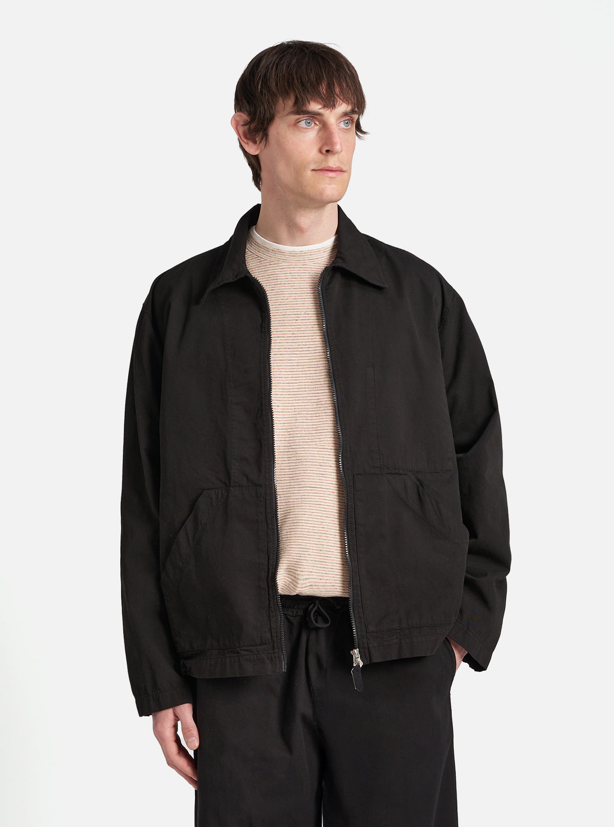 Black Kelly Cotton Pembroke Jacket