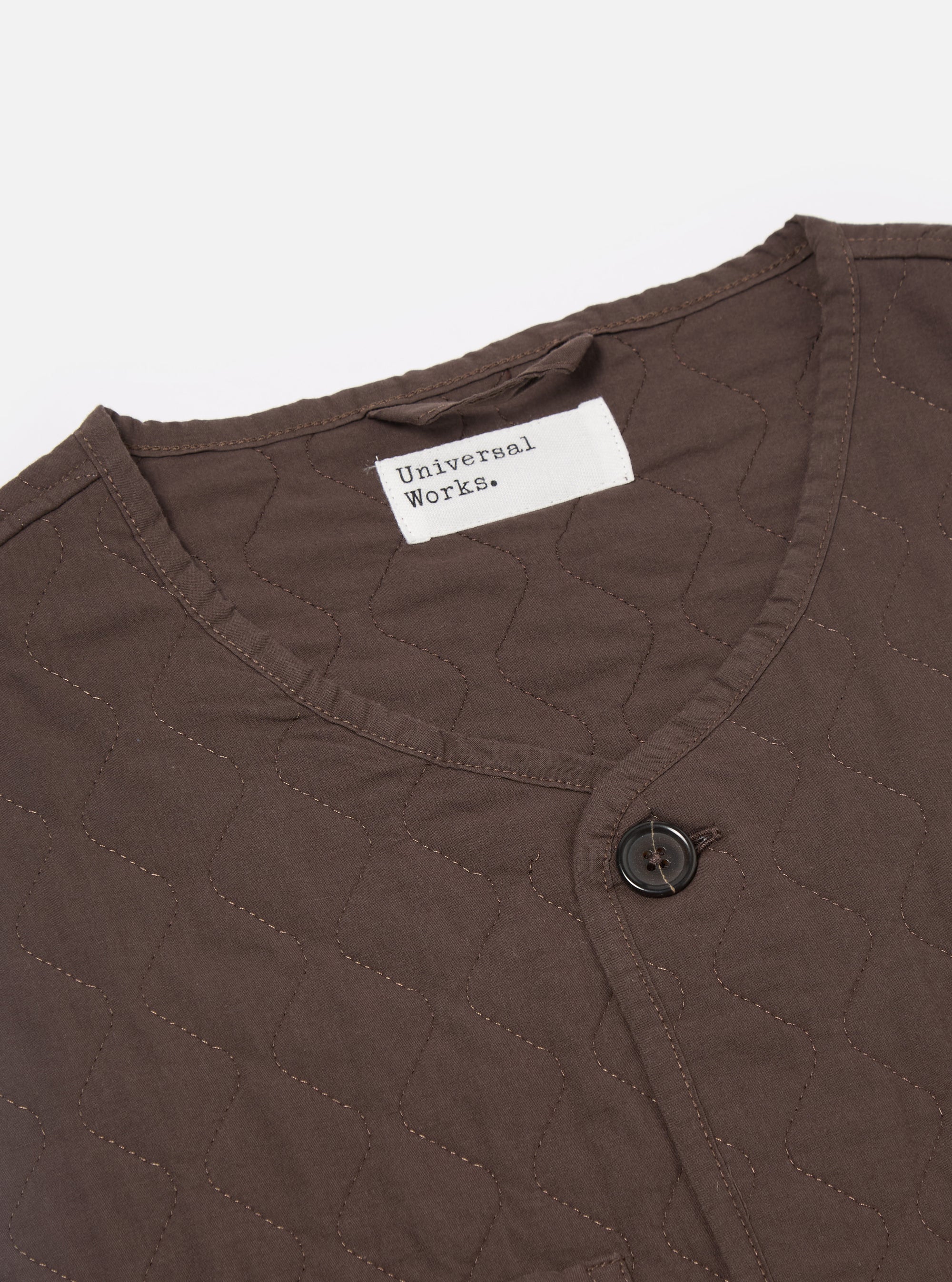 Brown Quilt Cotton 4 Pocket Gilet