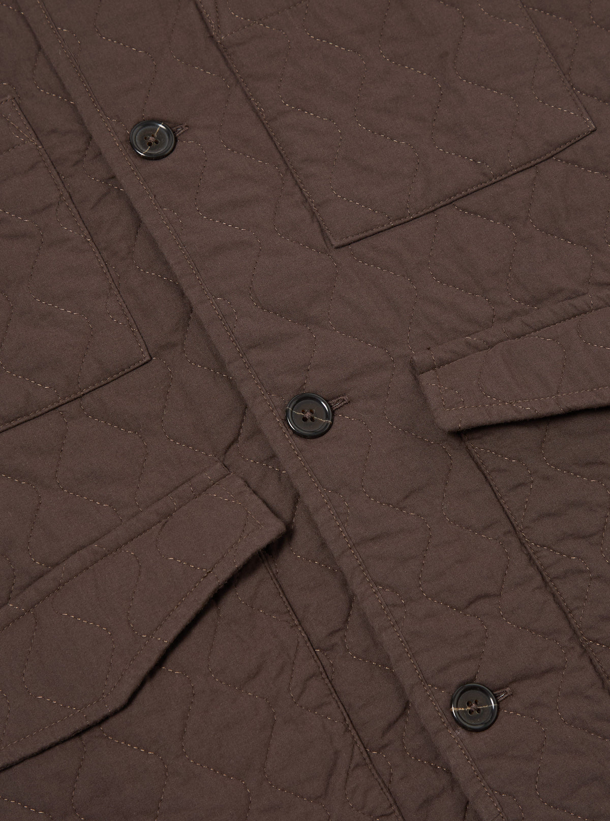 Brown Quilt Cotton 4 Pocket Gilet