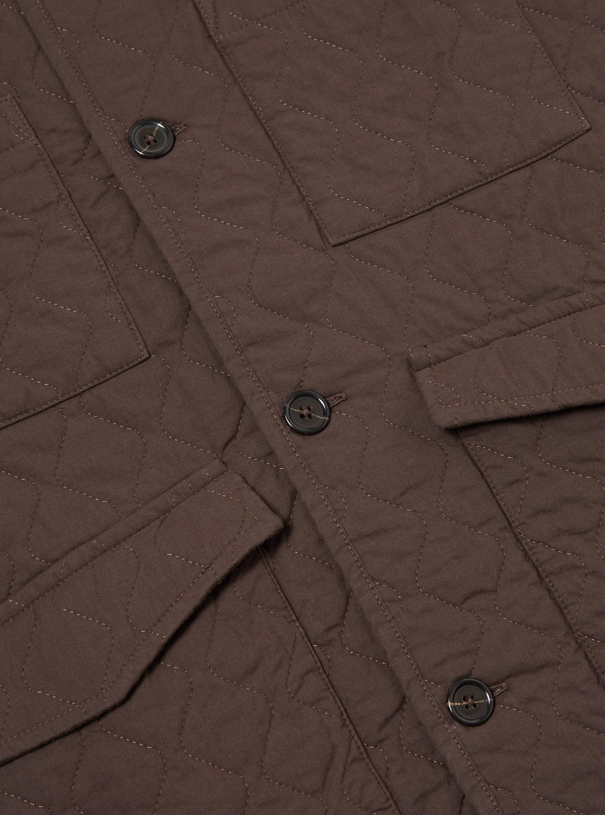 Brown Quilt Cotton 4 Pocket Gilet