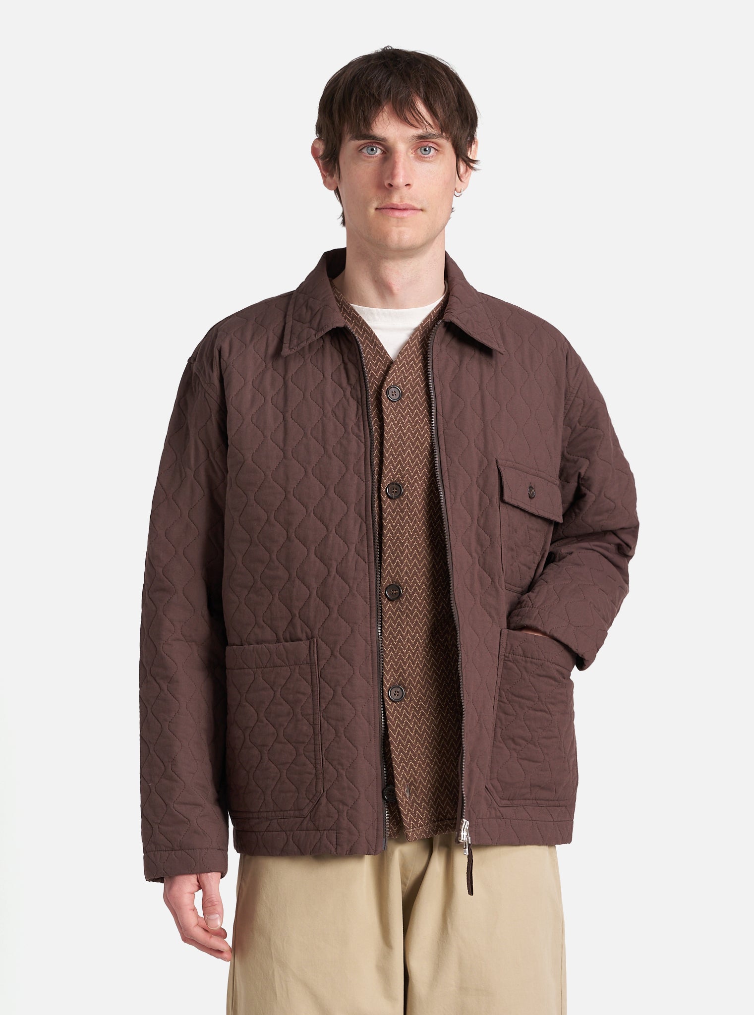 Brown Quilt Cotton Gower Jacket