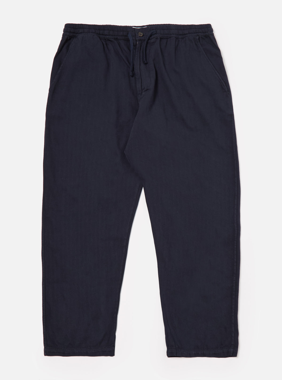 Dark Navy Herringbone Cotton Hi Water Trouser