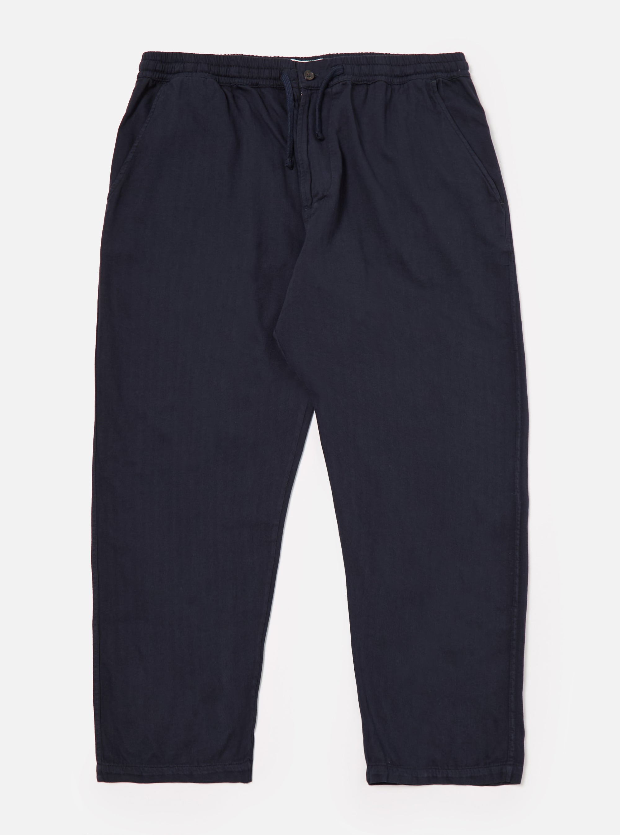 Dark Navy Herringbone Cotton Hi Water Trouser