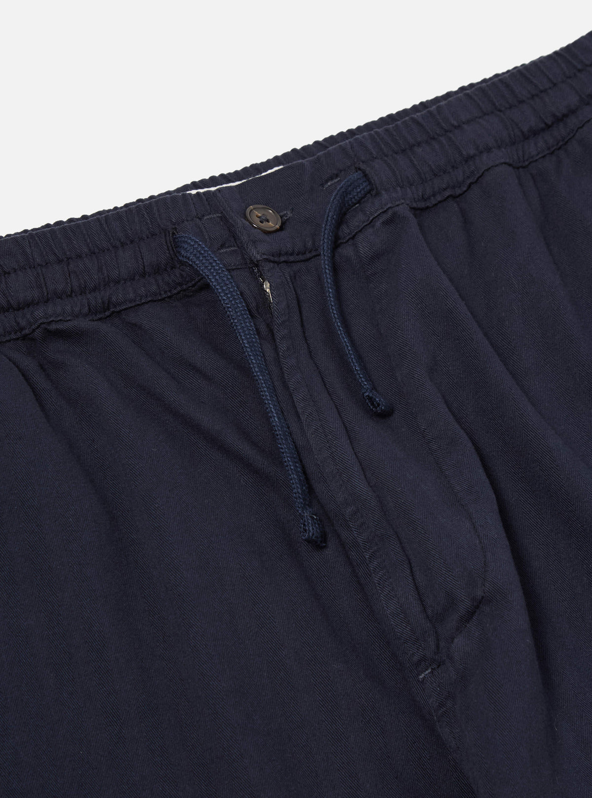 Dark Navy Herringbone Cotton Hi Water Trouser