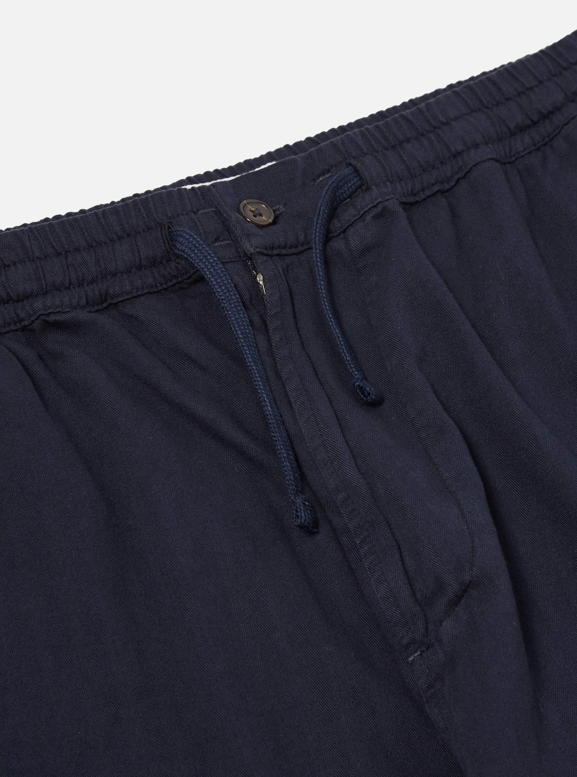 Dark Navy Herringbone Cotton Hi Water Trouser