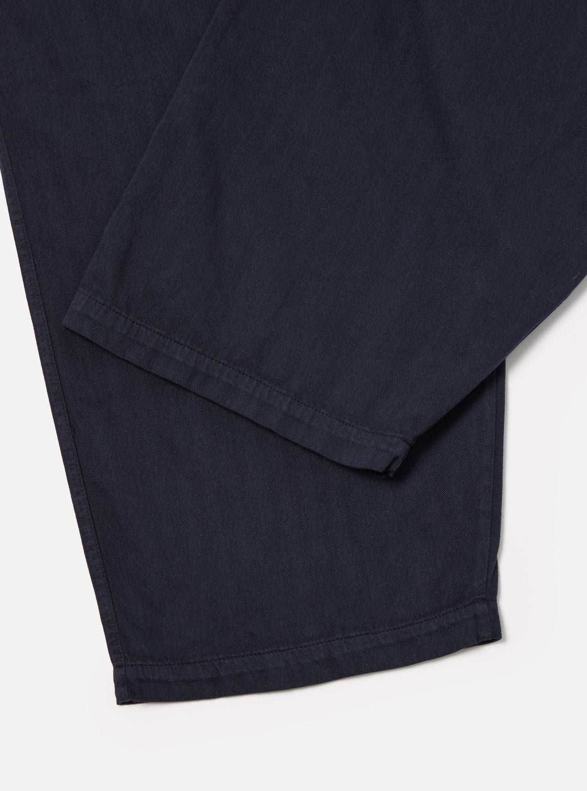 Dark Navy Herringbone Cotton Hi Water Trouser