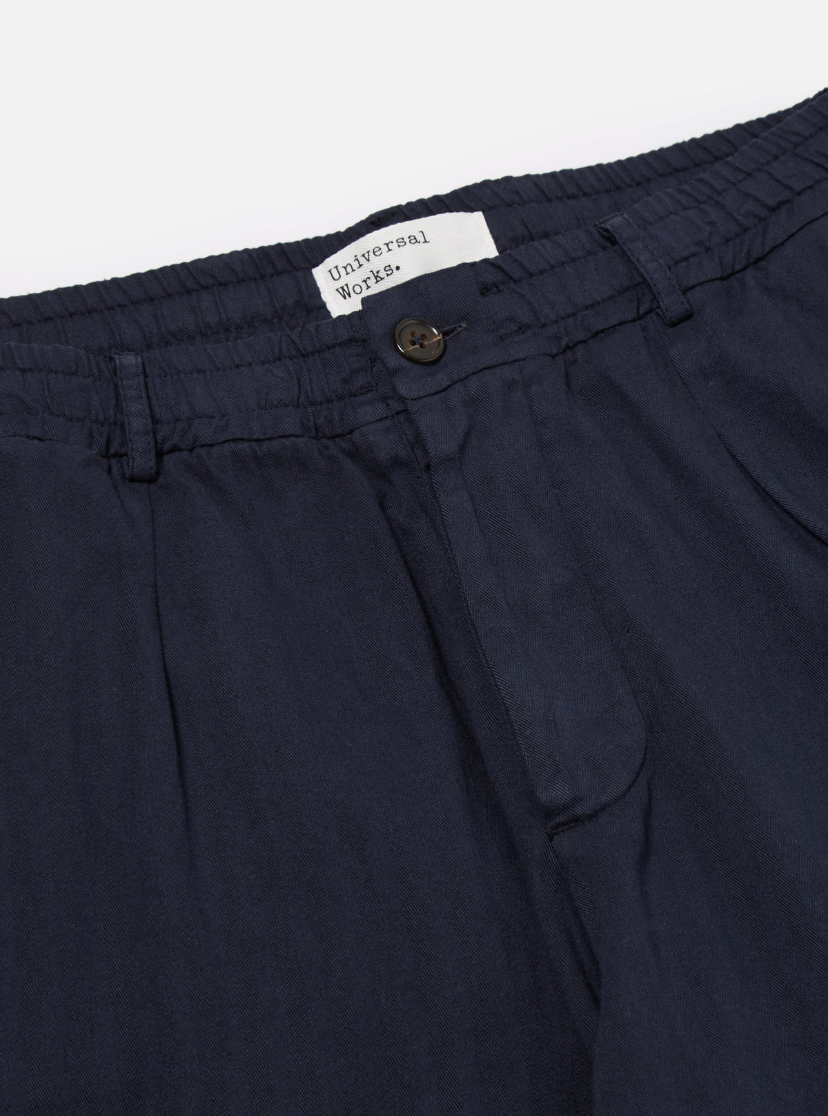 Dark Navy Herringbone Cotton Oxford Pant