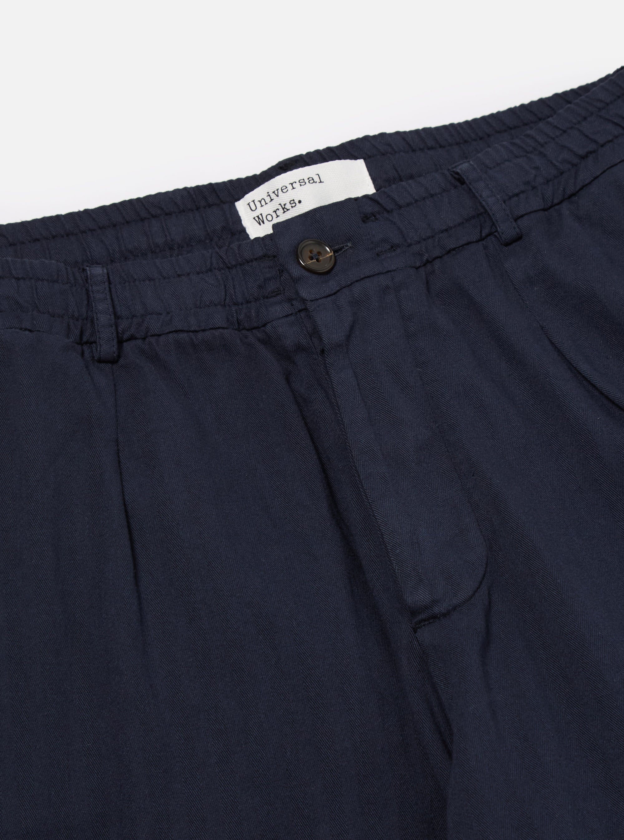 Dark Navy Herringbone Cotton Oxford Pant
