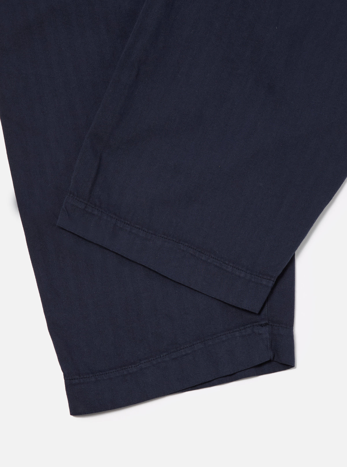 Dark Navy Herringbone Cotton Oxford Pant