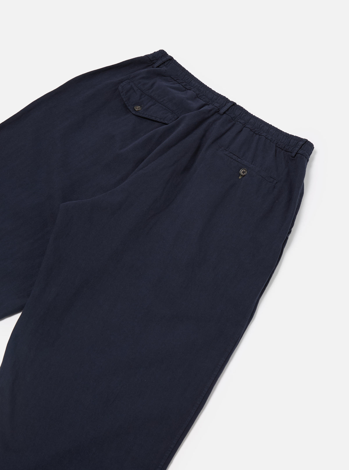 Dark Navy Herringbone Cotton Oxford Pant