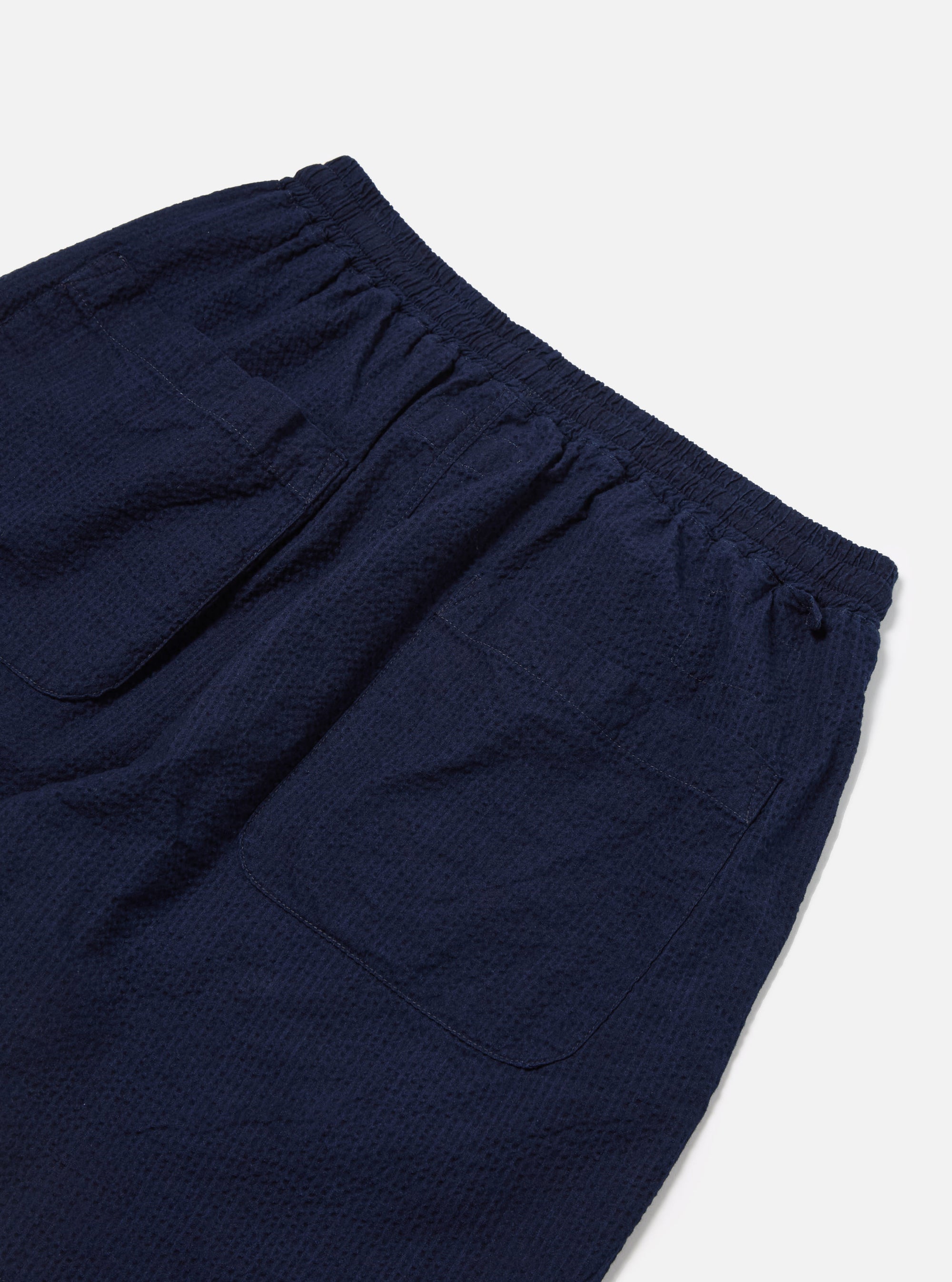 Washed Indigo Seersucker Simple Short
