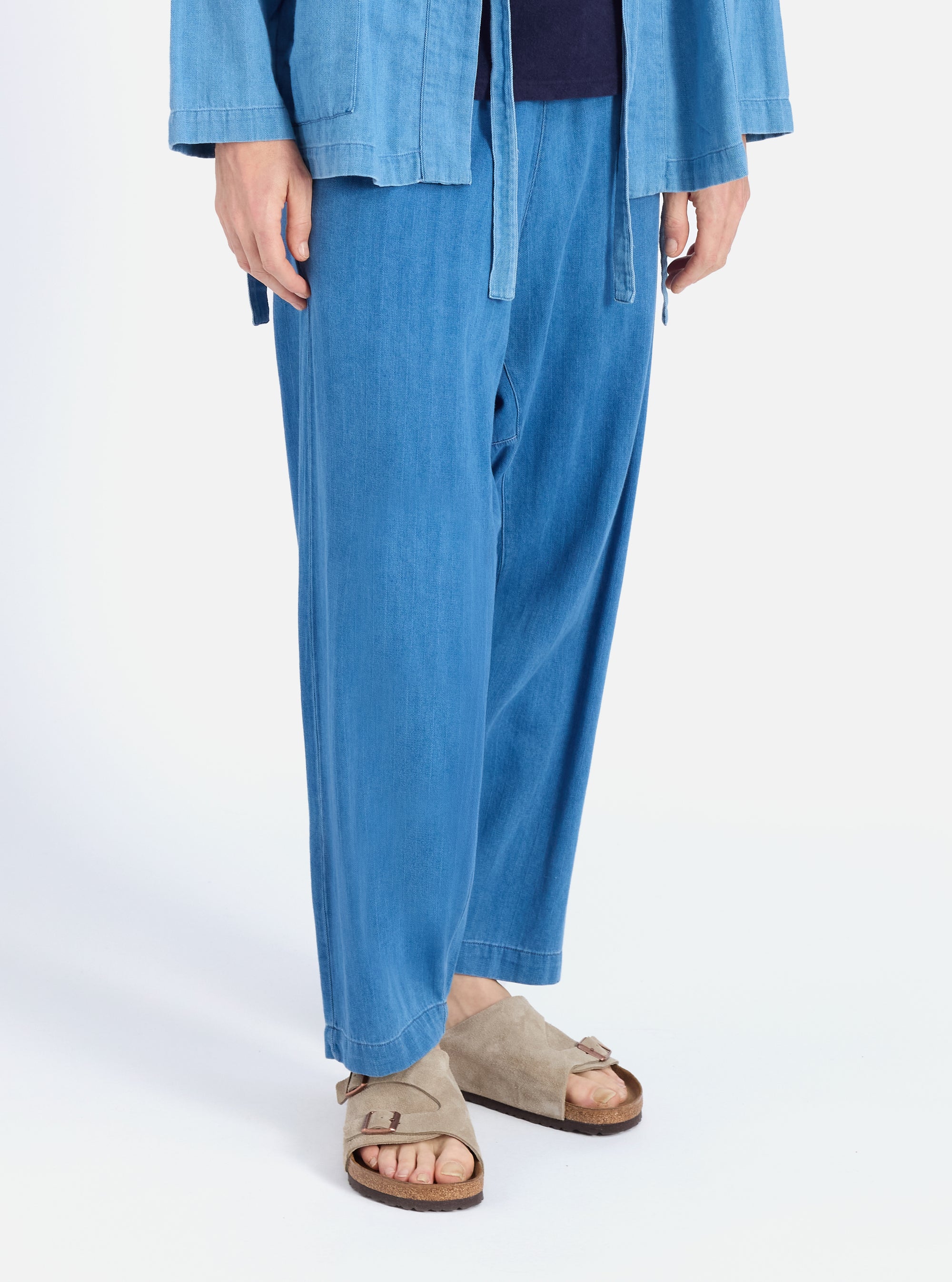 Washed Indigo Herringbone Denim Braga Pant