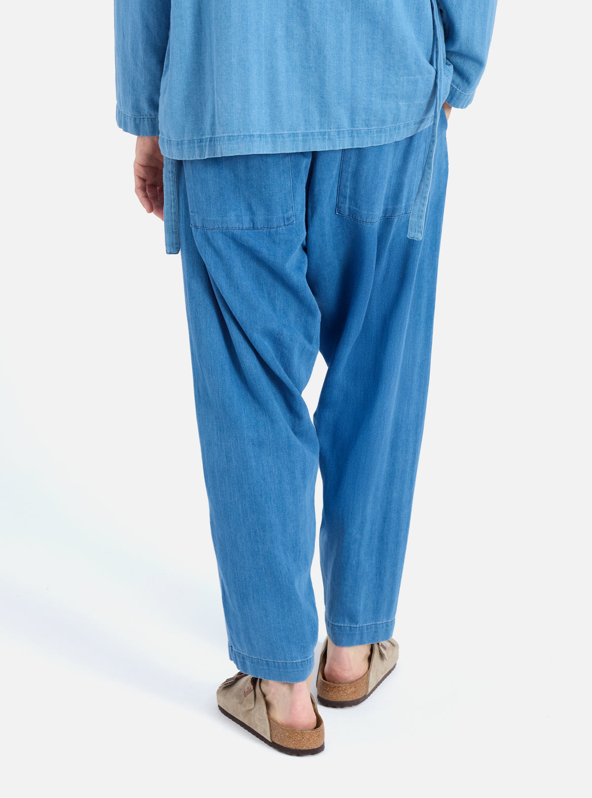 Washed Indigo Herringbone Denim Braga Pant