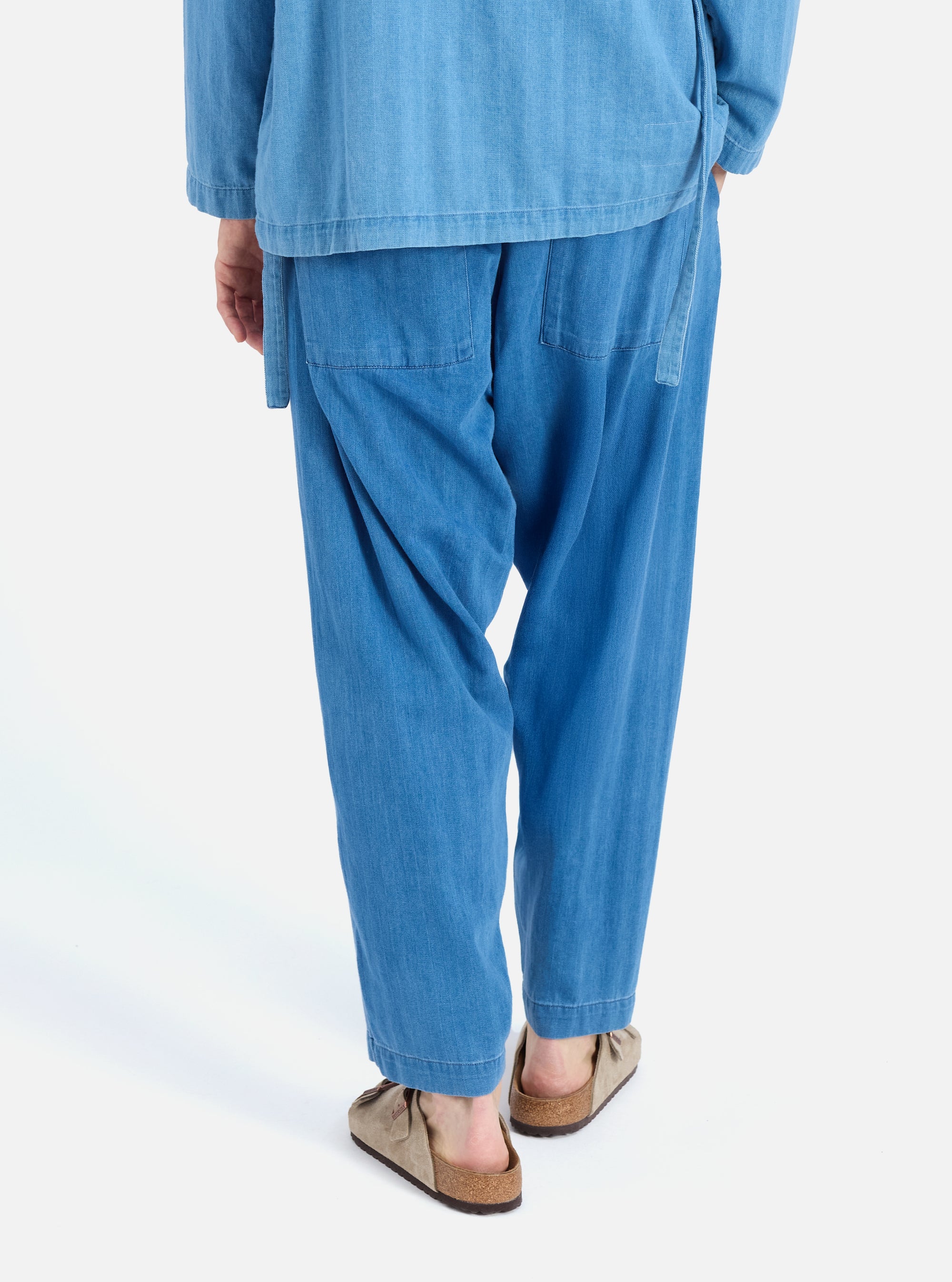 Washed Indigo Herringbone Denim Braga Pant