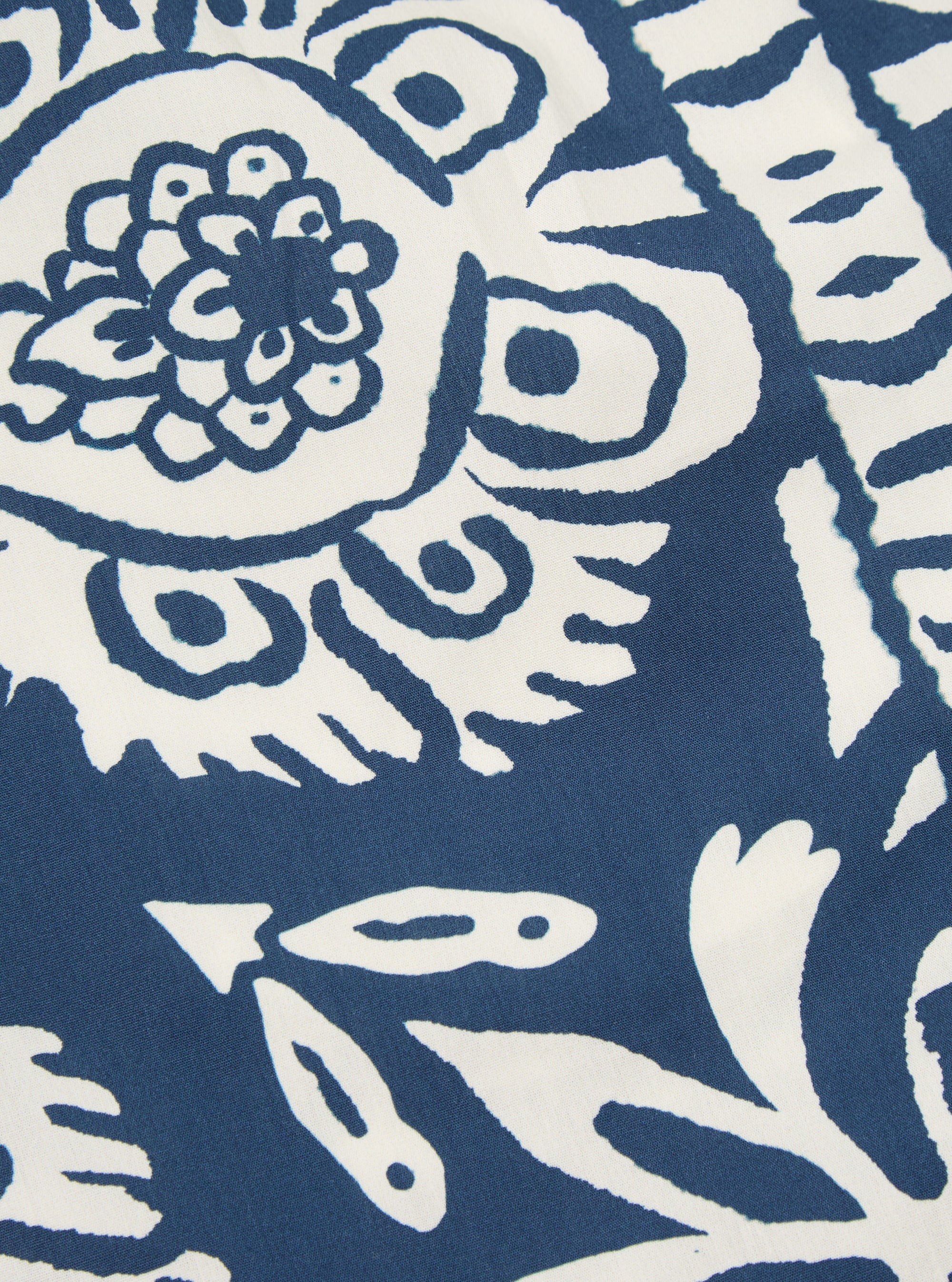 Navy Island Print Cotton Action Short