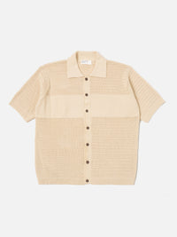 Ecru Open Knit S/S Knit Shirt