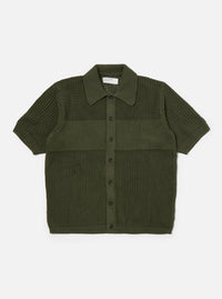Olive Open Knit S/S Knit Shirt