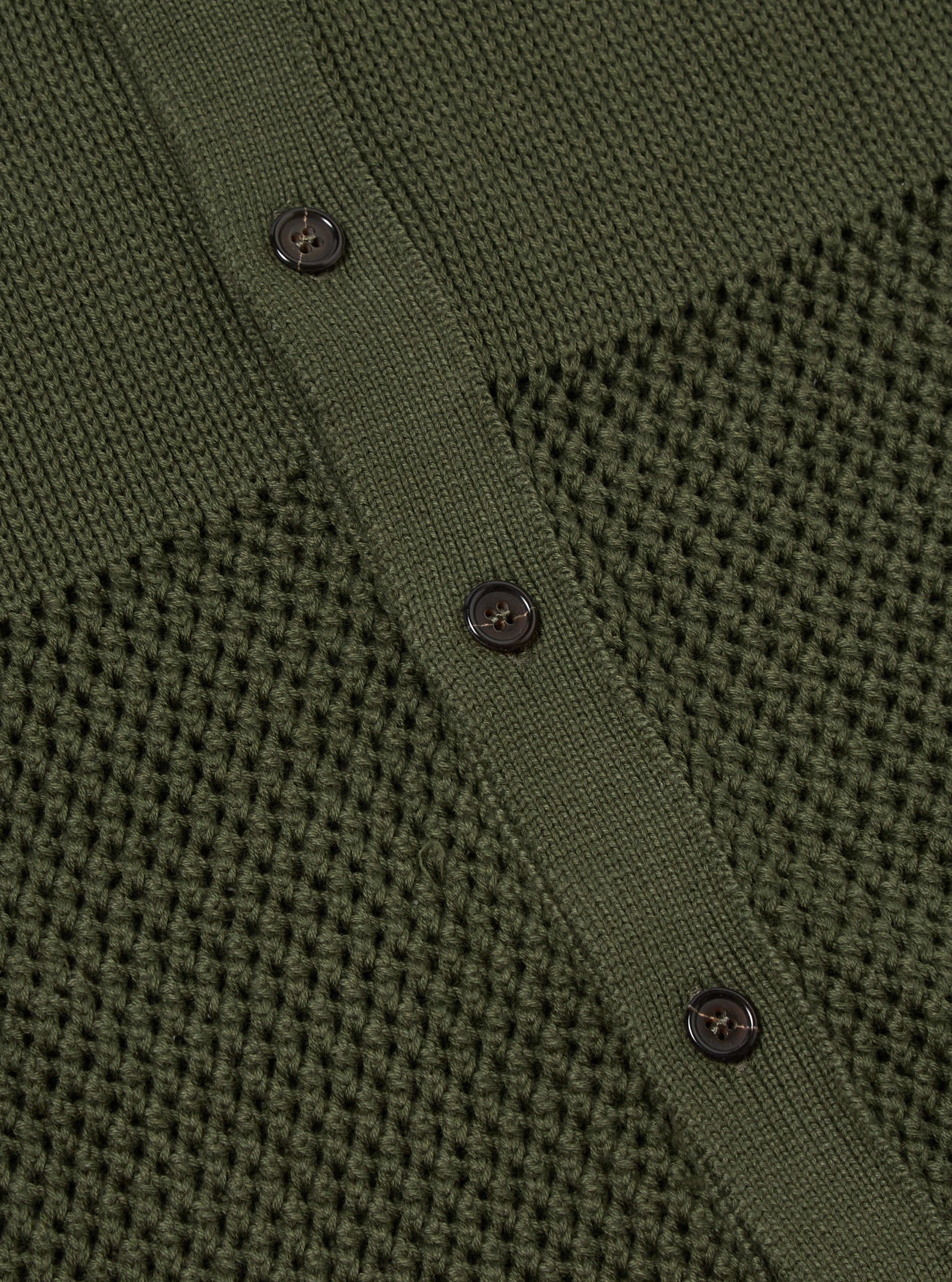 Olive Open Knit S/S Knit Shirt