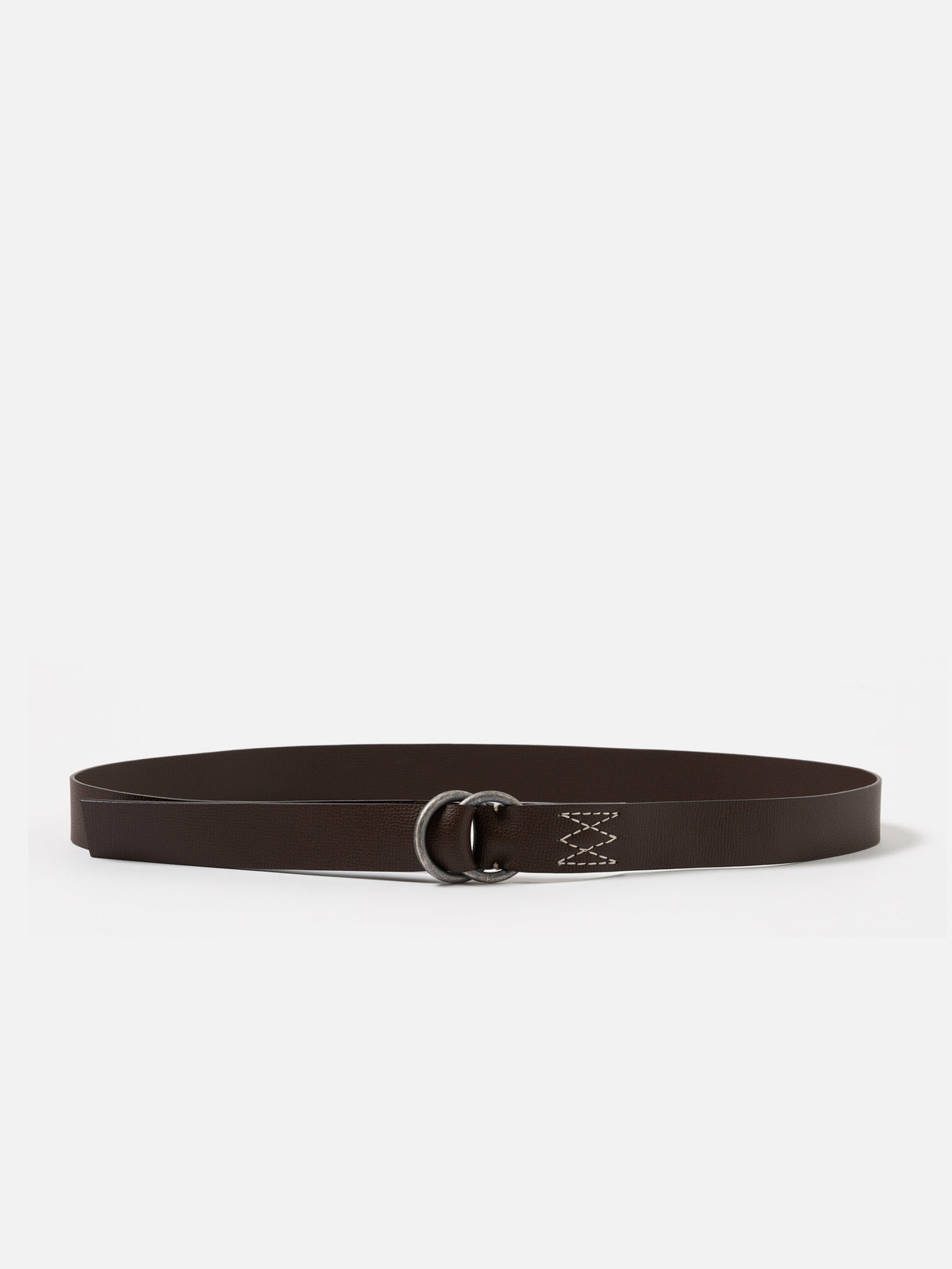 Brown Leather O Ring Belt