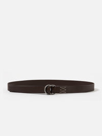 Brown Leather O Ring Belt