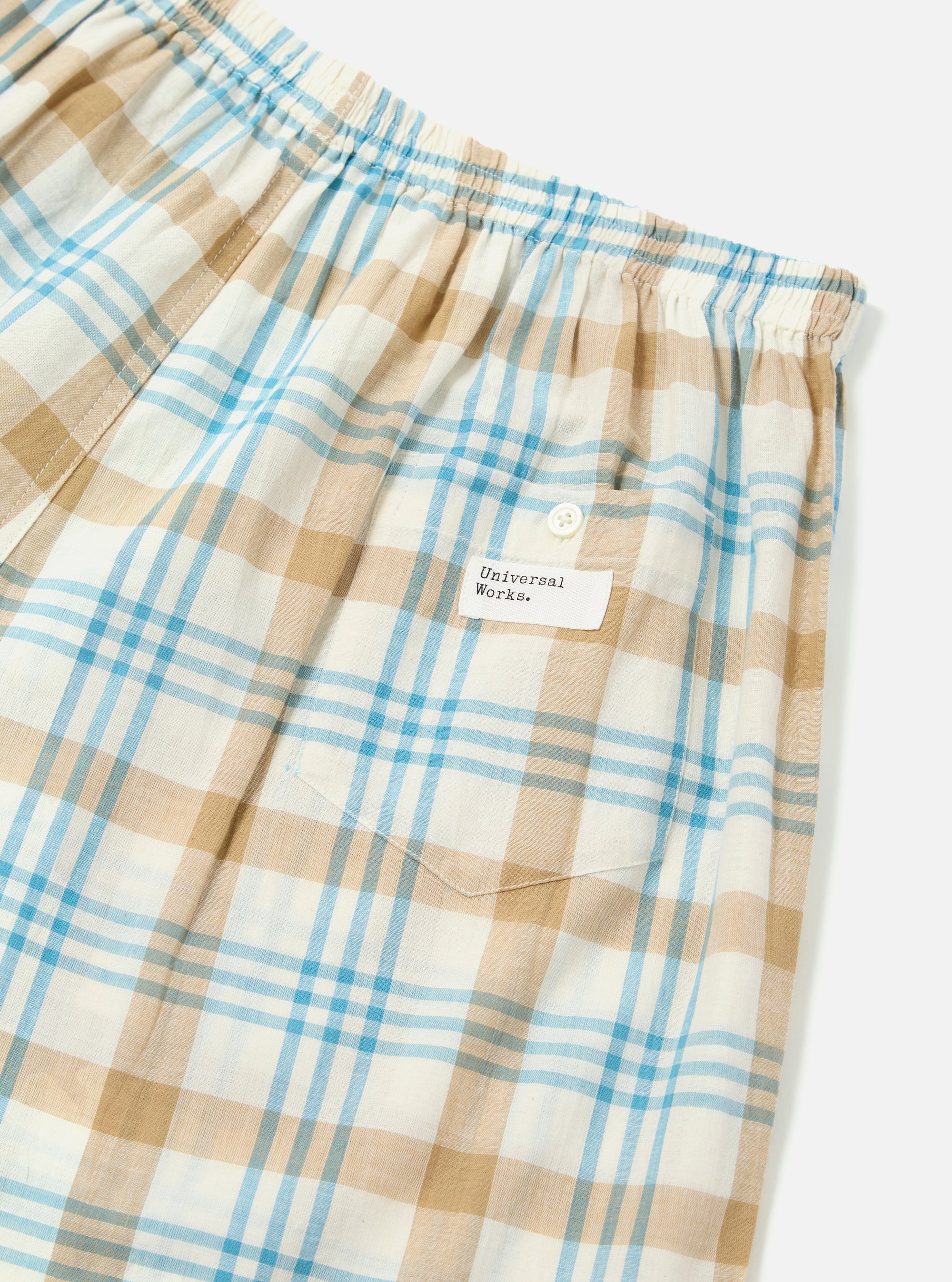 Ecru Madras Check Boxer Short