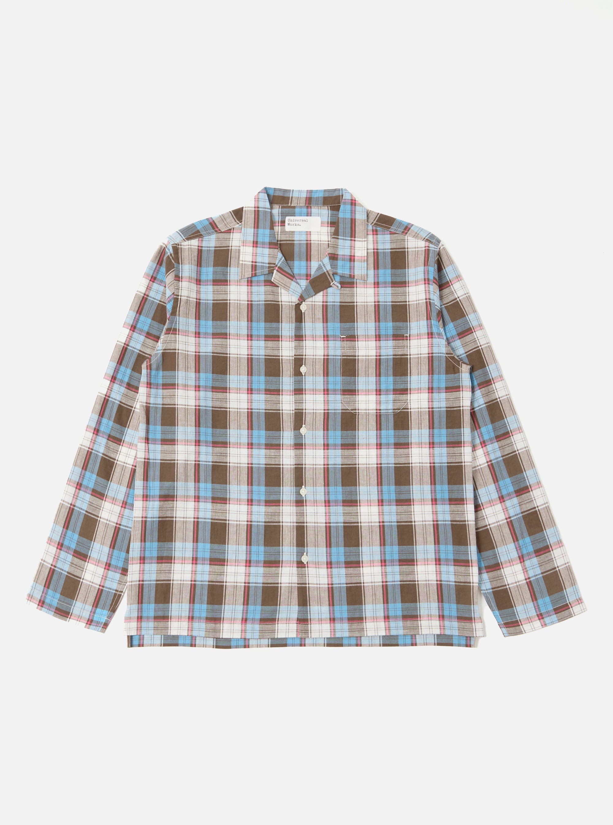 Blue/Brown Check 3 Long Pyjama Set