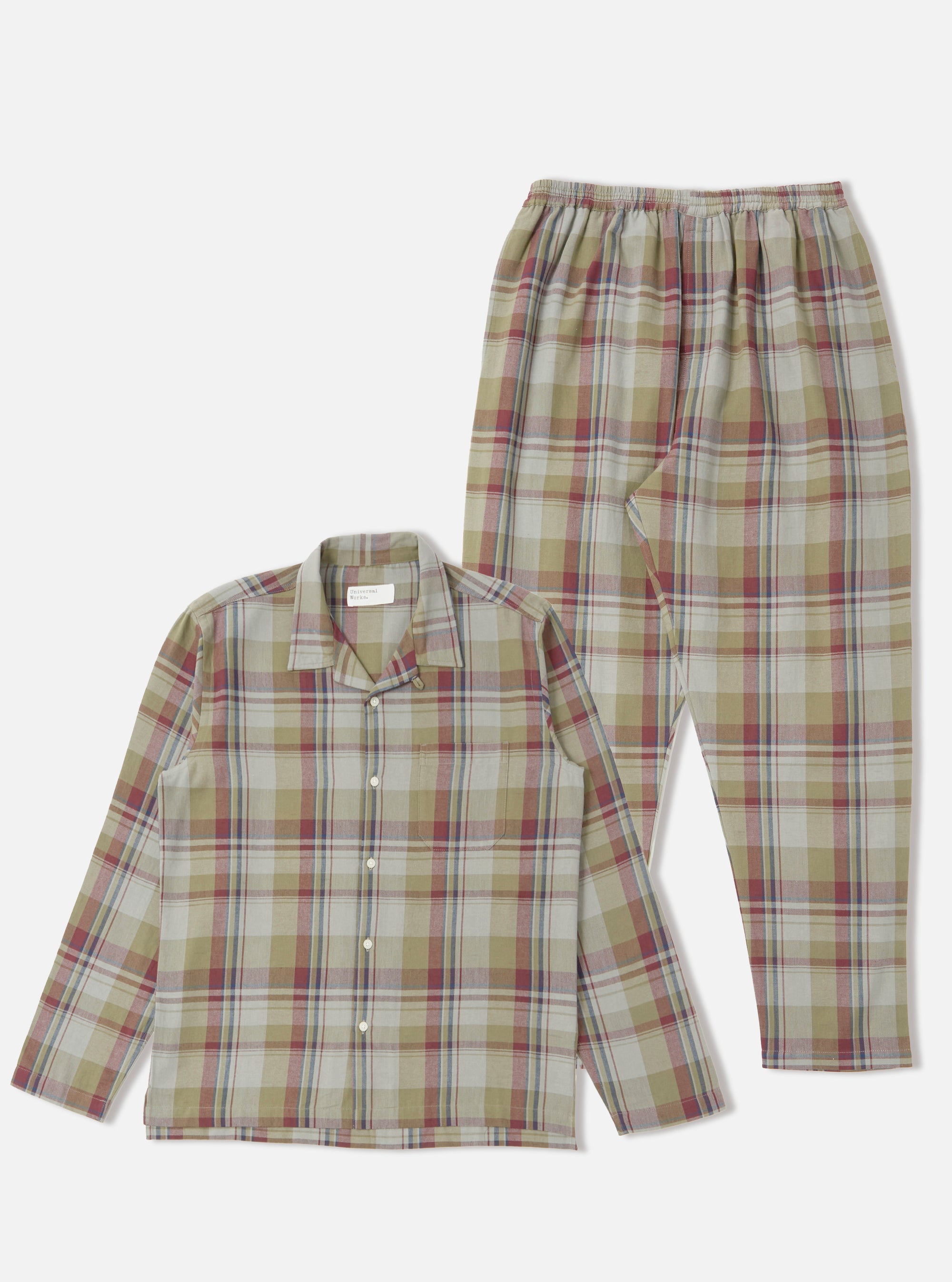 Green Kip Check Long Pyjama Set