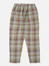 Close-up of the Green Kip Check Long Pyjama Set pants on a white background. The pants have an elastic waistband and a relaxed fit.