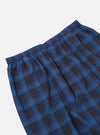Close up of the Navy/Blue Check Long Pyjama Set. The elasticated waist and soft fabric are visible against a plain white background.