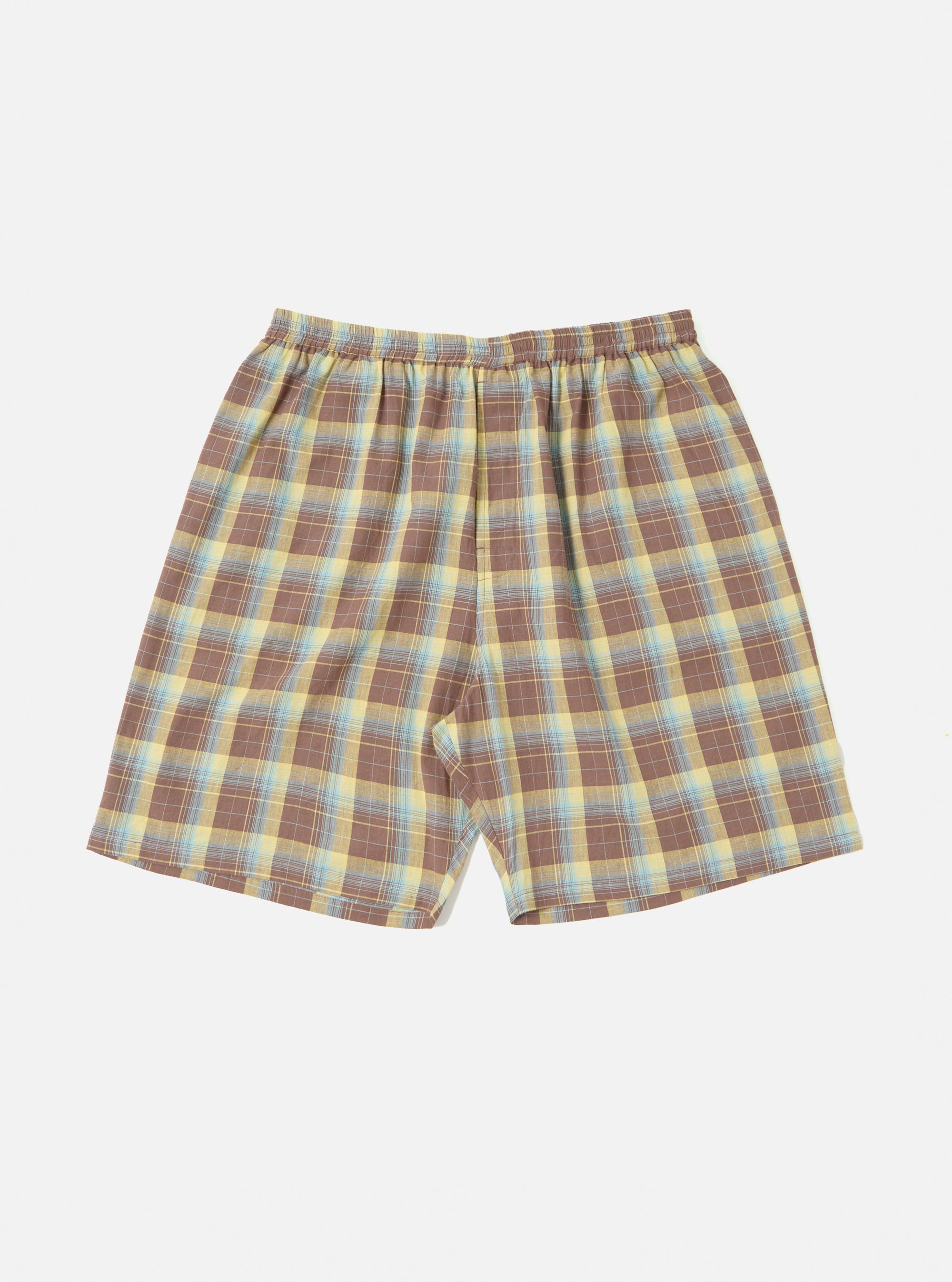 Yellow/Brown Check Short Pyjama Set