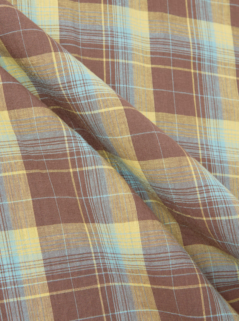 Yellow/Brown Check Short Pyjama Set