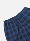 Close-up of the Navy/Blue Check Short Pyjama Set. The shorts feature a blue and navy check pattern and an elasticated waistband. Shot on a white background.