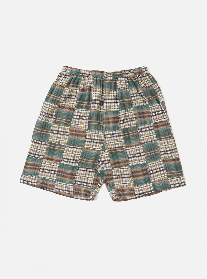 Green Patchwork Madras Pyjama Short