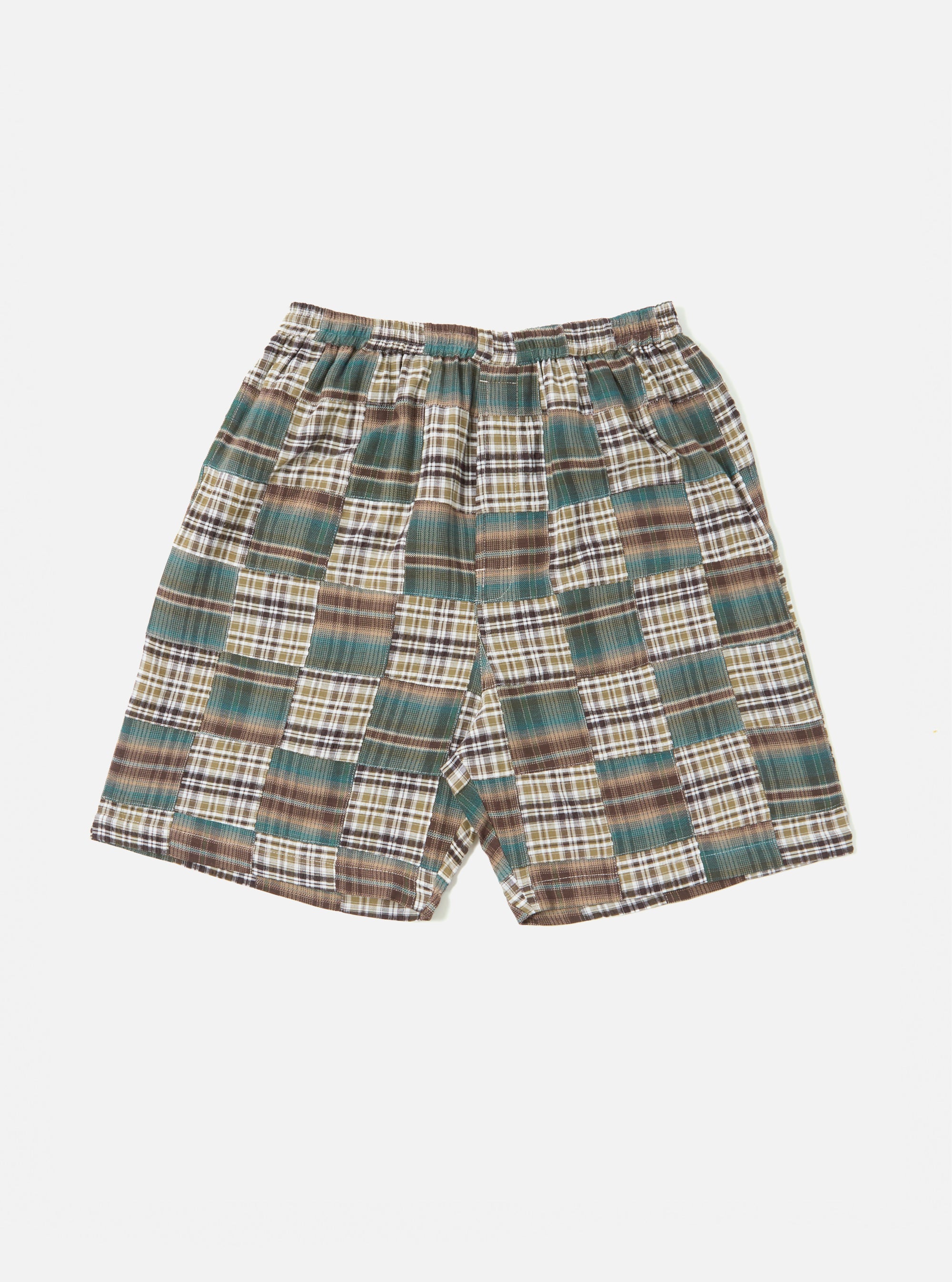 Green Patchwork Madras Pyjama Short