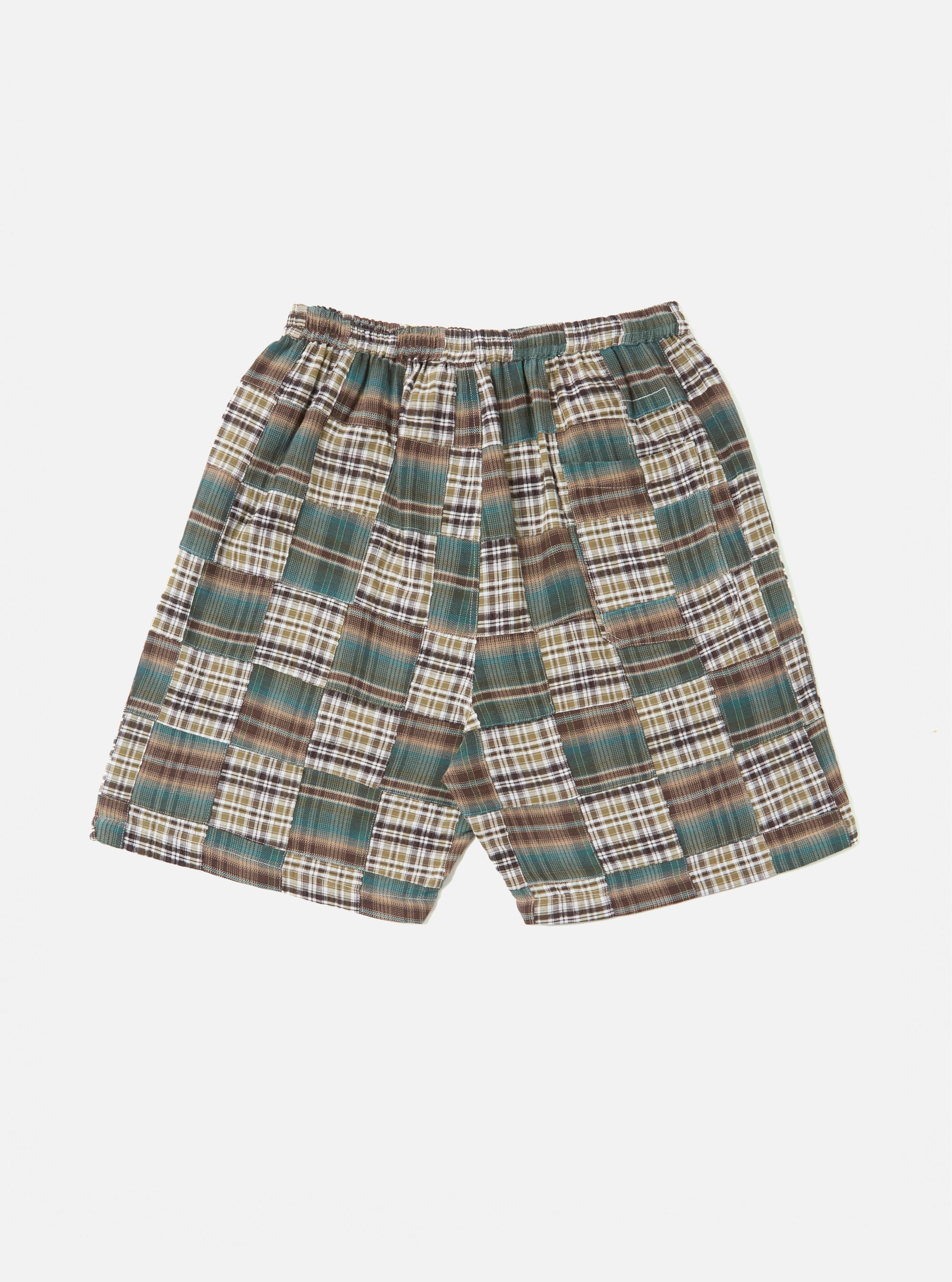 Green Patchwork Madras Pyjama Short