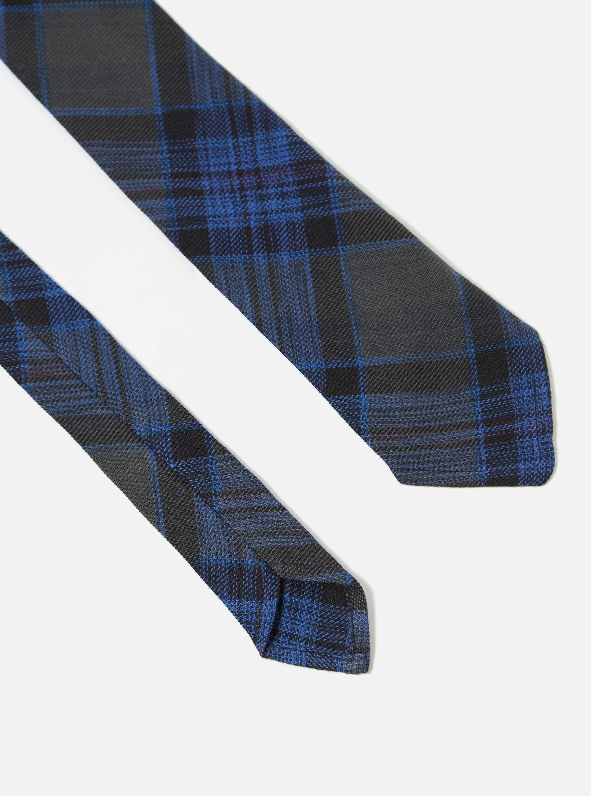 Navy Ikat Twill Check Tie