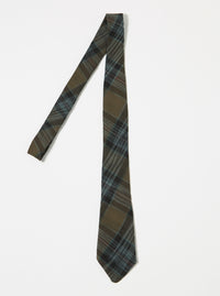 Brown/Charcoal Ikat Twill Check Tie