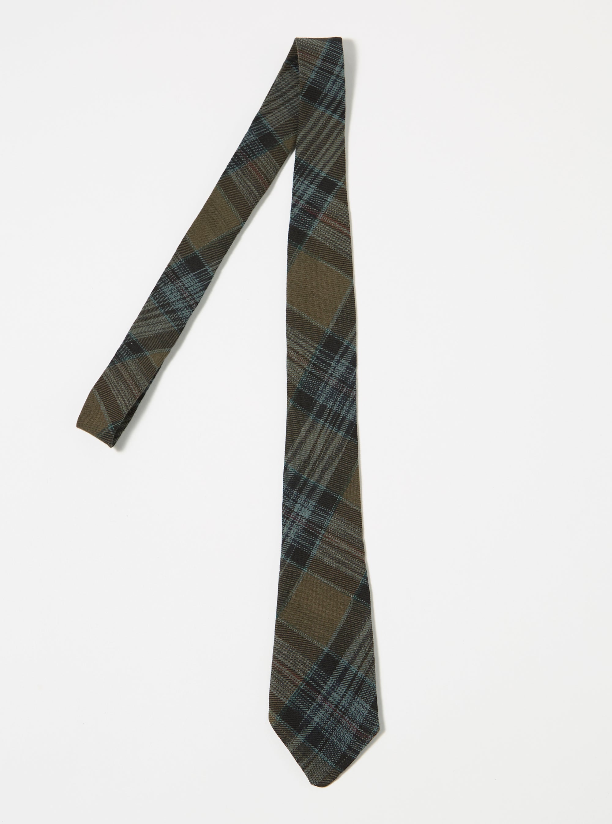 Brown/Charcoal Ikat Twill Check Tie