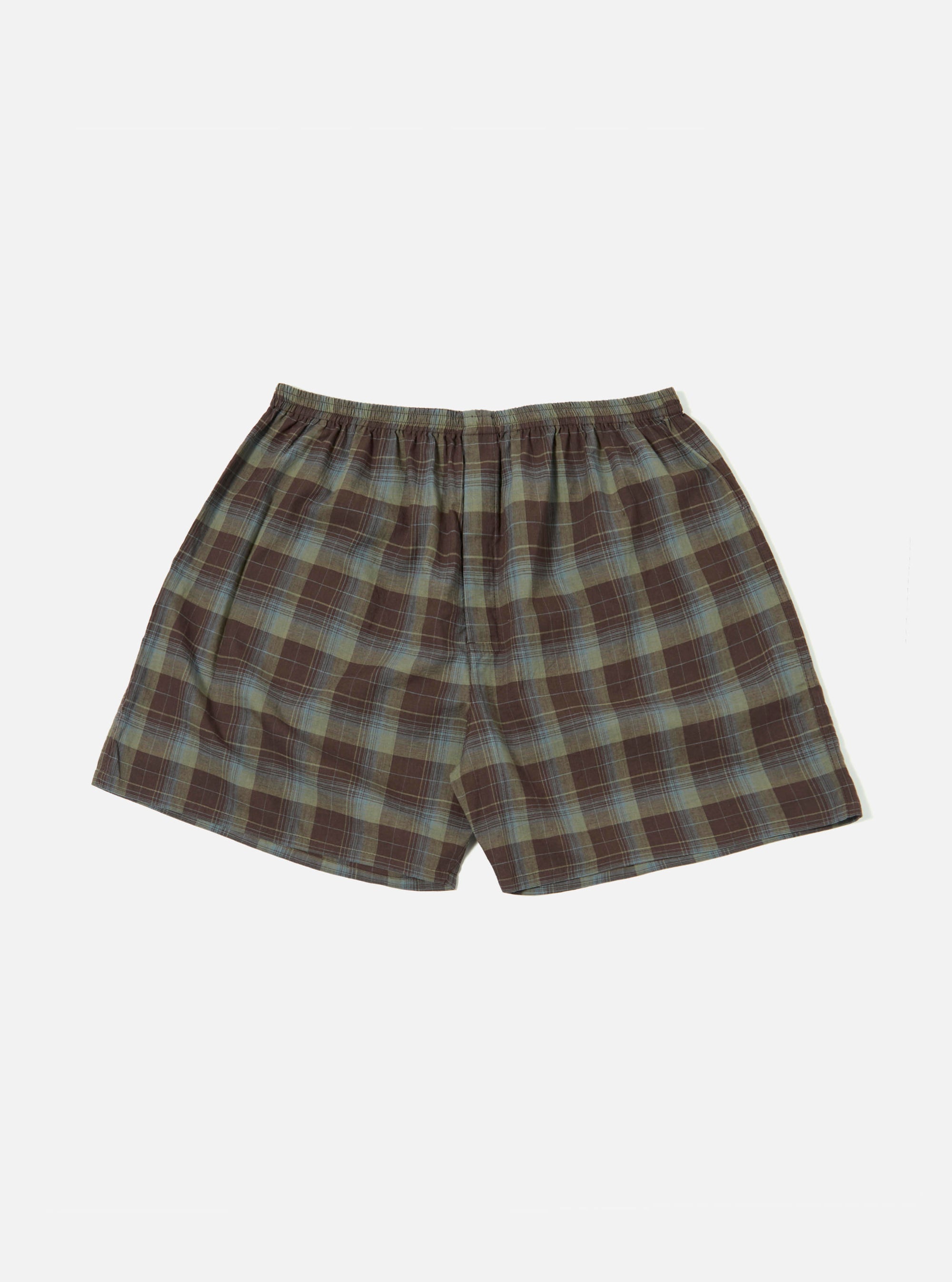 Green Patchwork Madras Boxer Short