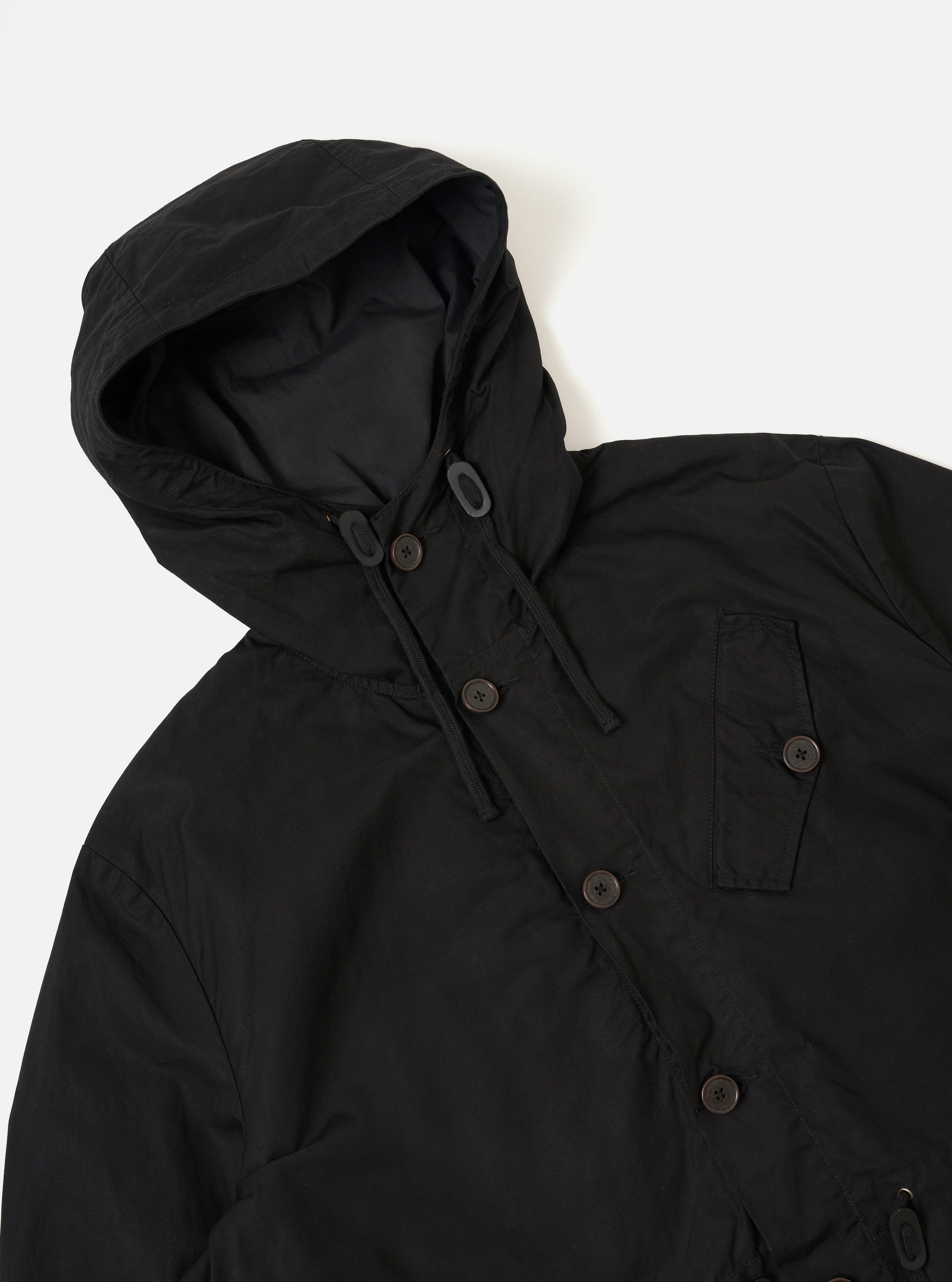 Black Scottish Wax Cotton Boston Parka