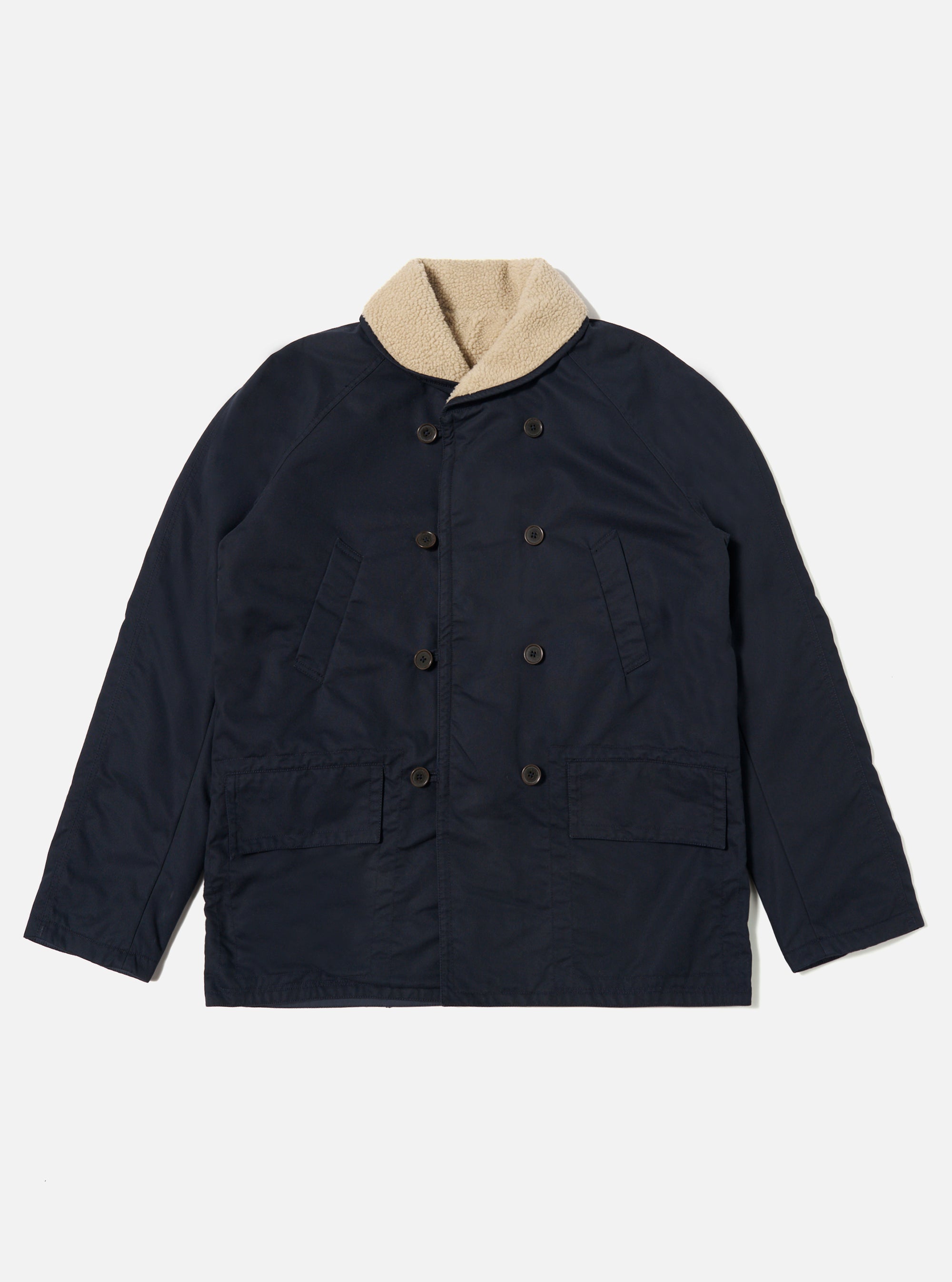 Navy Brushed Polytech/Sherpa Reversible Mackinaw Jacket