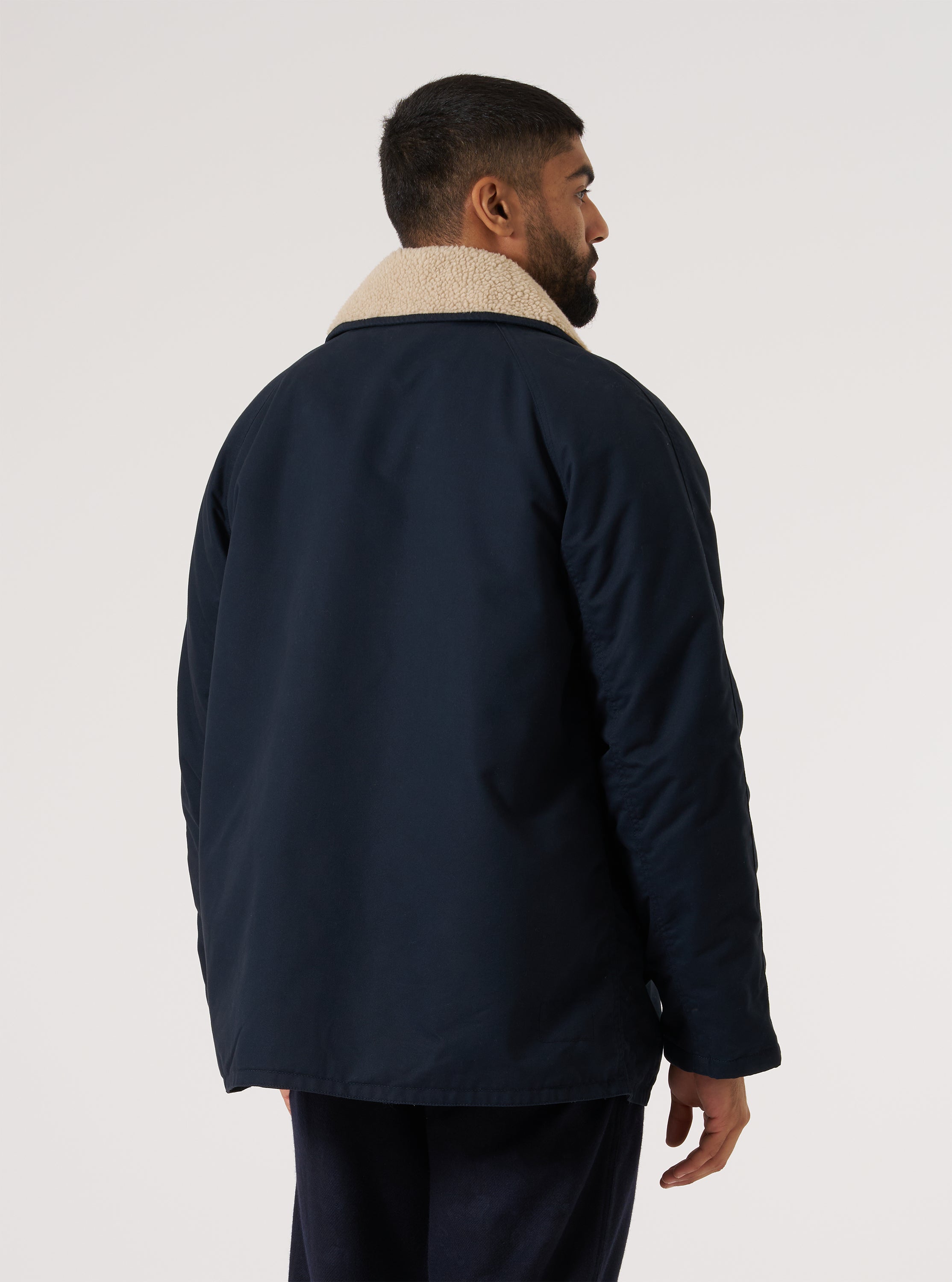 Men's Navy Brushed Polytech/Sherpa Reversible Mackinaw Jacket