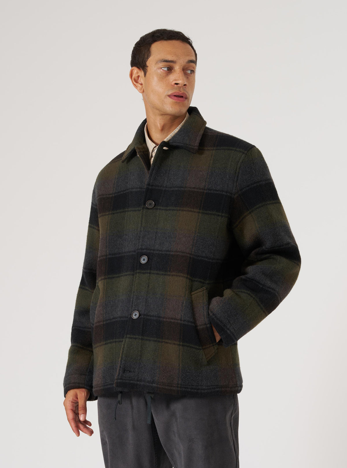 Black/Brown Berlin Wool Check Wayfarer Jacket