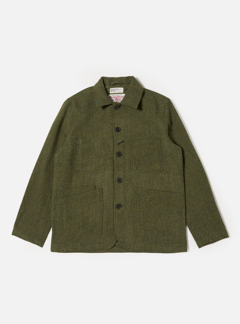 Green Harris Tweed Plaid Bakers Jacket