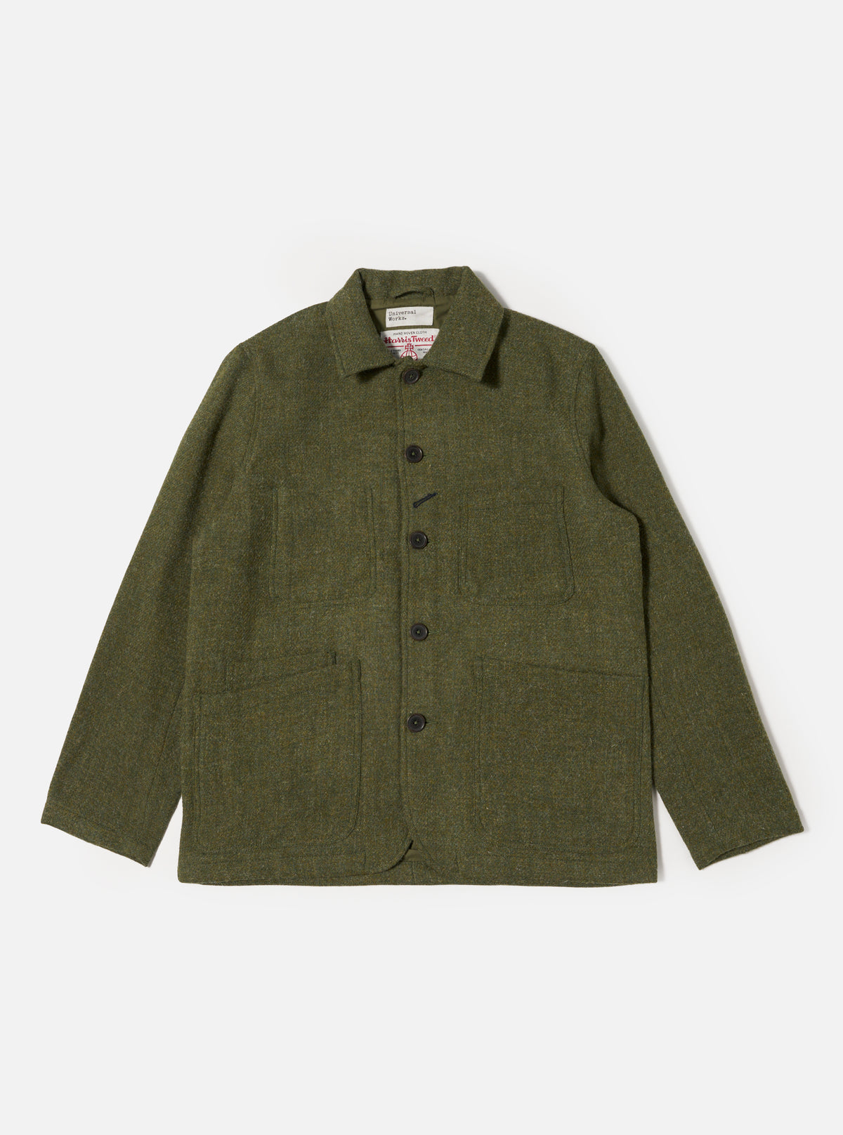 Green Harris Tweed Plaid Bakers Jacket