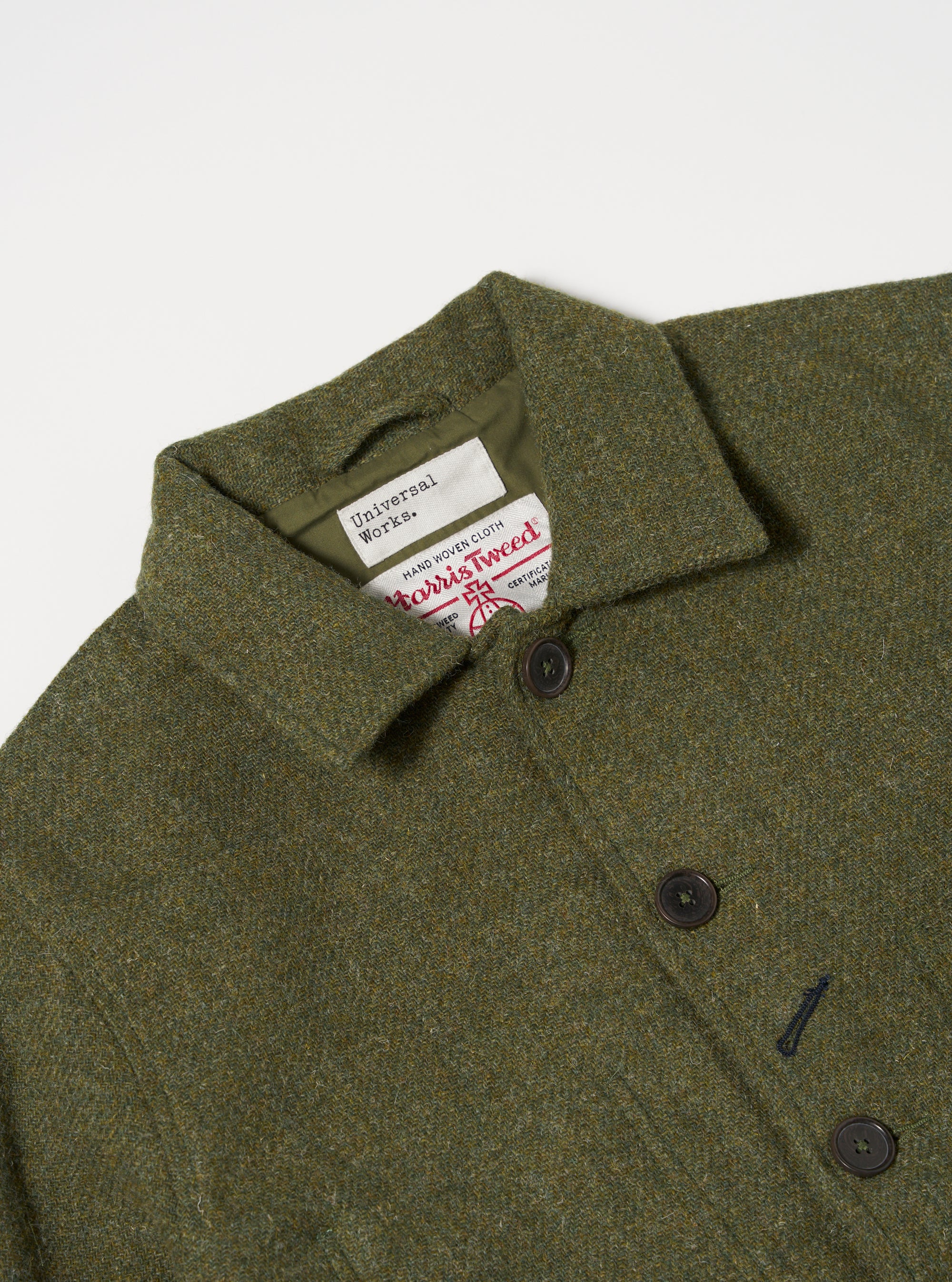 Green Harris Tweed Plaid Bakers Jacket