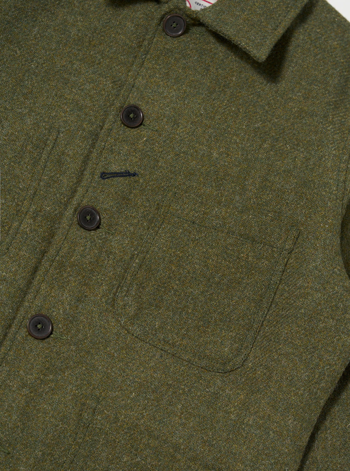 Green Harris Tweed Plaid Bakers Jacket