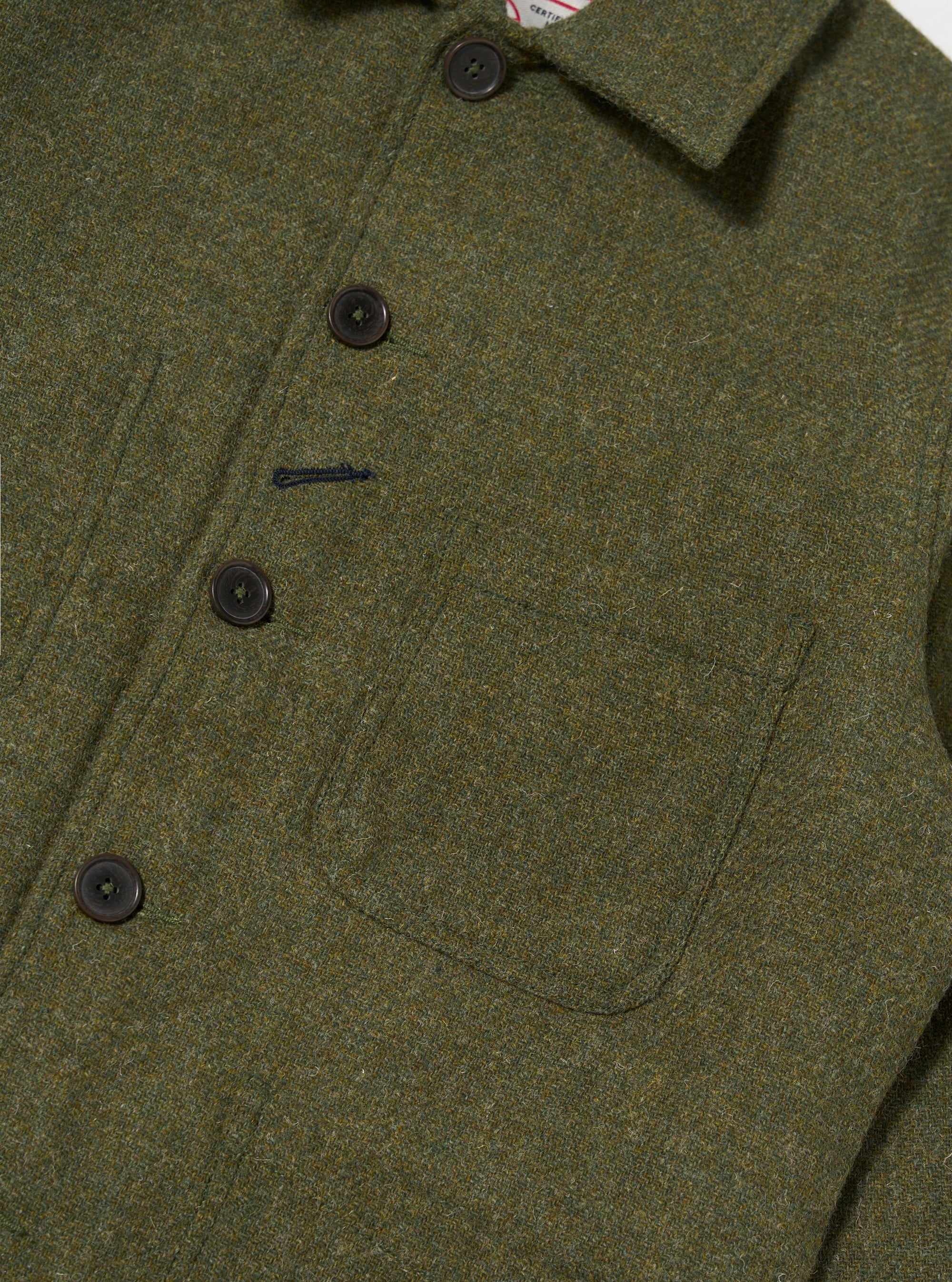 Green Harris Tweed Plaid Bakers Jacket